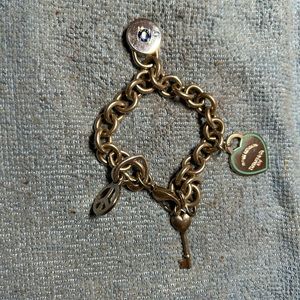 Tiffany & Co CUSTOM Blue Enamel Round Tag Charm Oval Link Bracelet w PACKAGING